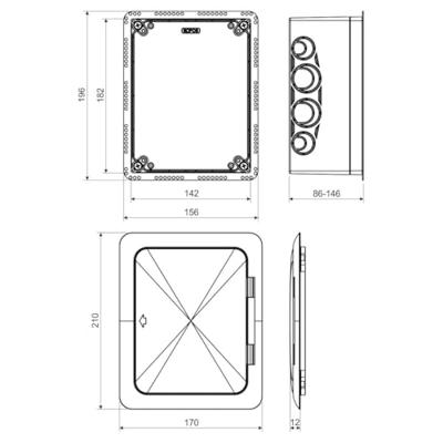 KOPOS KUZ-VO KB Isoleer-installatiedoos Halogeenvrij (b x h x d) 170 x 210 x 80 mm 1 stuk(s)