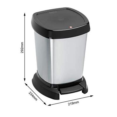 Rotho paso pedaalemmer 6l carbon metallic