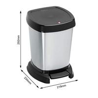 Rotho paso pedaalemmer 6l carbon metallic - thumbnail
