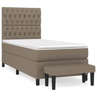 Boxspring met matras stof taupe 100x200 cm - thumbnail