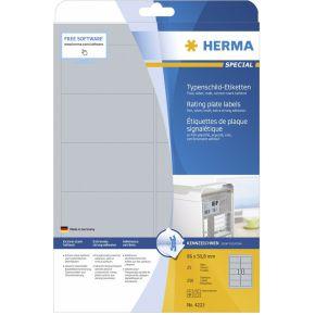 Etiket HERMA 4223 96x50.8mm folie zilver 250stuks Etiket HERMA 4223 96x50.8mm folie zilver 250stuks
