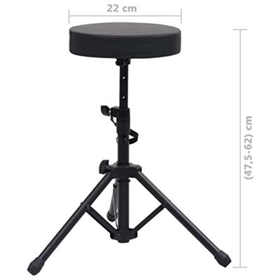 VidaXL Drumkruk verstelbaar rond zwart