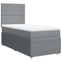 Boxspring met matras stof lichtgrijs 180x200 cm - thumbnail