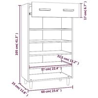 VidaXL Schoenenkast 60x35x105 cm bewerkt hout wit - thumbnail