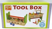 Jonotoys Primi passi houten werkbank gereedschappen kist - thumbnail