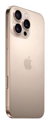 Apple iPhone 16 Pro Max (256 GB) - Desert titanium + Siliconenhoesje met MagSafe - Zwart
