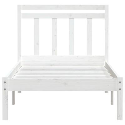 Bedframe massief grenenhout wit 100x200 cm