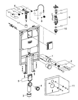 Grohe Rapid SL wc-element met inbouwreservoir - thumbnail