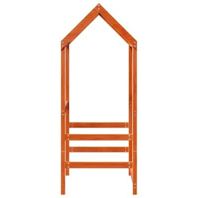 Kinderbedhuisje 98x70x176,5 cm massief grenenhout wasbruin