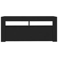 Tv-meubel met LED-verlichting 90x35x40 cm zwart - thumbnail