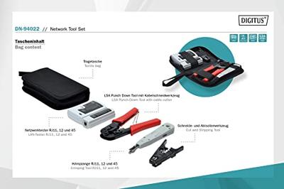 Digitus DN-94022 Netwerkgereedschapset Geschikt voor: CAT 5e, CAT 6, CAT 7