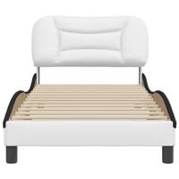 Bedframe zonder matras "Hvar" kunstleer wit en zwart 80x200 cm - thumbnail