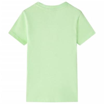 Kindershirt met doelprint 116 limoenkleurig Kindershirt met doelprint 116 limoenkleurig