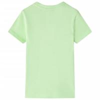 Kindershirt met doelprint 128 limoenkleurig - thumbnail