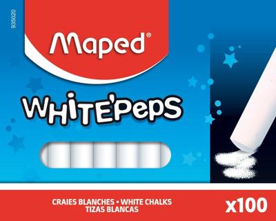 Schoolbordkrijt maped white'peps ds 100st wit
