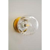 Wandlamp messing met glazen kap E14 fitting & schakelaar &apos;Chisell&apos; - thumbnail