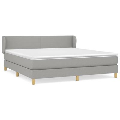 Boxspring met matras stof lichtgrijs 180x200 cm