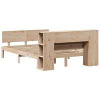 Bed met boekenkast zonder matras massief grenenhout 160x200 cm - thumbnail