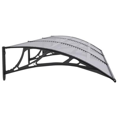 VidaXL Deurluifel 300x75 cm polycarbonaat zwart en transparant