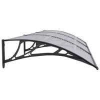 Deurluifel 300x80 cm polycarbonaat zwart en transparant - thumbnail