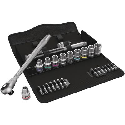 Wera 8100 SC 10 Zyklop Metal-ratelset doorsteekvierkant, 1/2"-aandrijving, inch , 28 -delig - 1 stuk(s) - 05004080001
