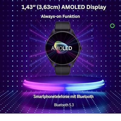 Smartwatch beafon WATCH 402 43 mm 1,43" Zwart - thumbnail