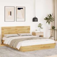 Bedframe hoofdeinde zonder matras 150x200 cm massief hout eiken - thumbnail