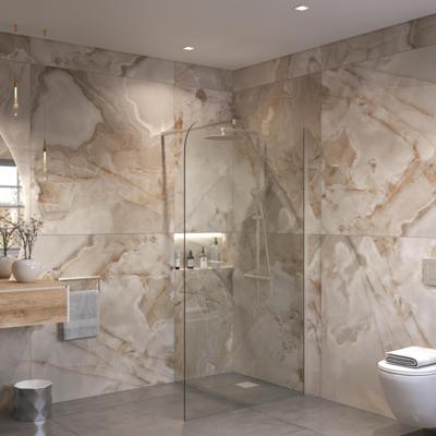 Sanivo Inloopdouche Ronde Hoek Glas 8mm Nano Coating RVS Profiel met Stang (Alle Maten) Sanivo Inloopdouche Ronde Hoek Glas 8mm Nano Coating RVS Profiel met Stang (Alle Maten)