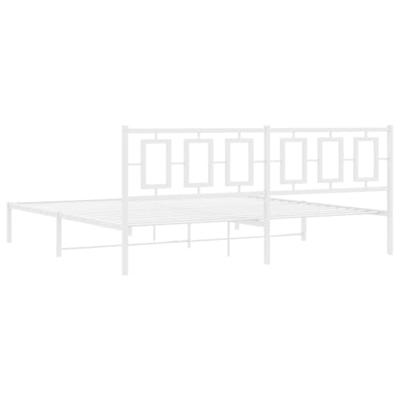 Bedframe met hoofdbord metaal wit 193x203 cm
