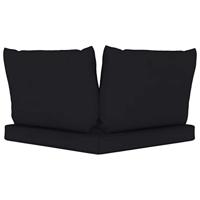 Bankkussens pallet 3 st stof zwart - thumbnail