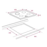 Vitrokeramische kookplaat Teka 40239034 60 cm 60 cm - thumbnail