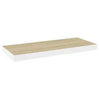 Wandschap zwevend 60x23,5x3,8 cm MDF eikenkleurig en wit - thumbnail