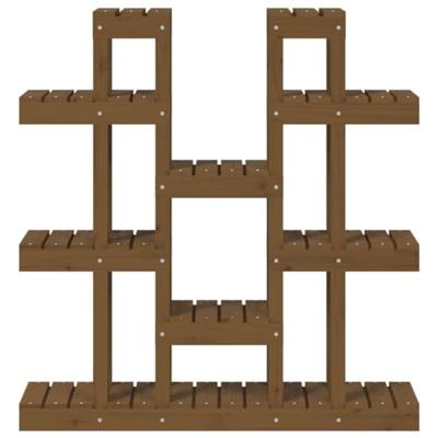 VidaXL Plantenstandaard 104,5x25x109,5 cm grenenhout honingbruin VidaXL Plantenstandaard 104,5x25x109,5 cm grenenhout honingbruin