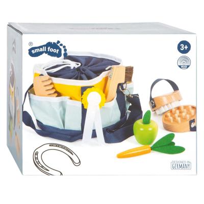 Small Foot houten paardenverzorgingsset met tas, 8dlg.