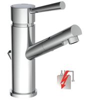 CORNWALL ééngreepsmengkraan wastafel, lage druk, chroom keramische schijven geluidsarme, verwisselbare 35 mm-cartouche flexibele metalen aansluitslangen 1 ¼" metalen-afvoerplug en waste stange - thumbnail