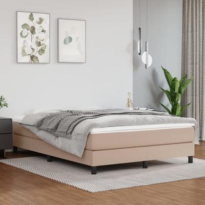 Boxspring bed kunstleer cappuccinokleurig 140x190 cm