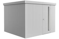 Biohort Neo 3C metalen tuinhuis enkele deur zilver 292x292 cm- Plat dak- Metaal- Biohort - thumbnail