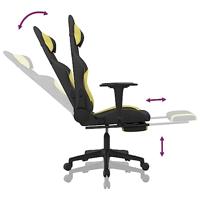 Gamestoel met voetensteun stof zwart en lichtgroen - thumbnail