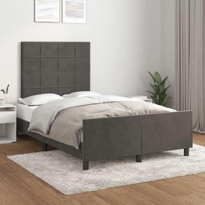 Bedframe zonder matras 120x190 cm fluweel donkergrijs - thumbnail