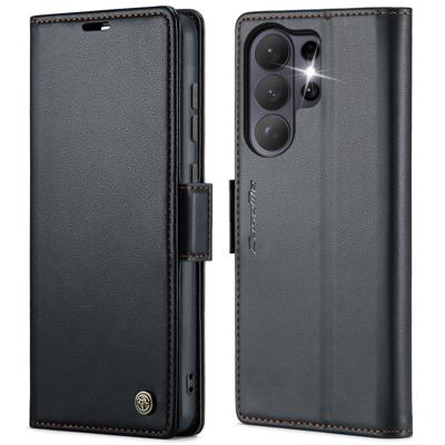 CaseMe Samsung Galaxy S26 Ultra PU-leren bookcase stand hoes - Zwart CaseMe Samsung Galaxy S26 Ultra PU-leren bookcase stand hoes - Zwart