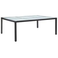 Tuintafel 200x150x74 cm poly rattan zwart - thumbnail