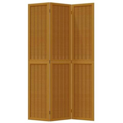 Kamerscherm met 3 panelen massief paulowniahout bruin