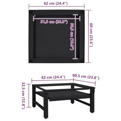 Wasmachine Pedestal Zwart 64 x 55 x 32.5 cm Staal Wasmachine Pedestal Zwart 64 x 55 x 32.5 cm Staal