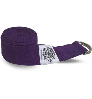 Katoenen Yoga Riem Paars met D-Ring - 248 cm