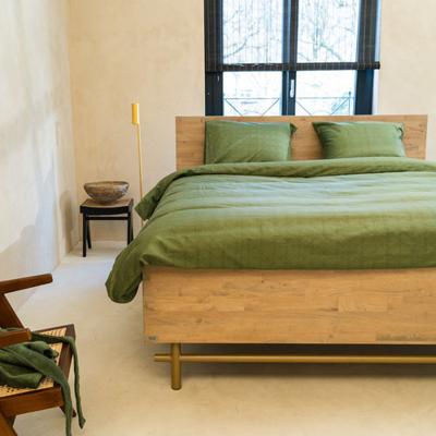 Kayori Shizu dekbedovertrek Katoensatijn Donkergroen