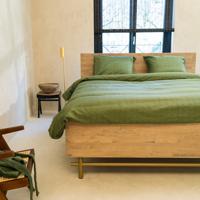 Kayori Shizu dekbedovertrek Katoensatijn Donkergroen - thumbnail