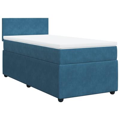 Boxspring met matras fluweel blauw 120x200 cm - thumbnail