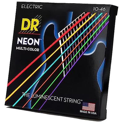 DR Strings NMCE-10 Hi-Def Neon Multi-Color Medium 10-46 elektrische gitaarsnaren DR Strings NMCE-10 Hi-Def Neon Multi-Color Medium 10-46 elektrische gitaarsnaren