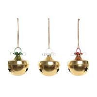 Kerstbal Home ESPRIT Wit Rood Groen Gouden Metaal 21 x 21 x 24,5 cm (3 Stuks) - thumbnail