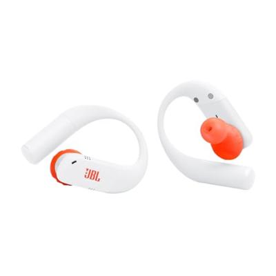 JBL Endurance Peak 4 noise-cancelling in-ear true wireless sportoordopjes met Bluetooth, 48 uur batterijduur, TwistLock secure fit, IP68 water- en stofdicht, JBL Pure Bass Sound, wit